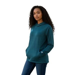 FILA Sport Womens XL Hoodie Long Sleeve Teal Heathered‎ Activewear